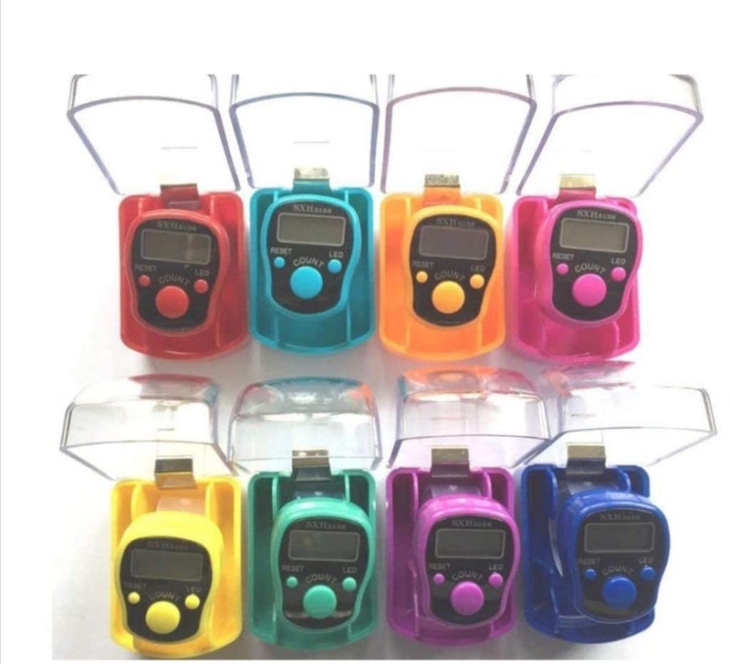 MADHAV Adjustable Finger Ring 5 Digit Electronic Digital Hand Tally Counter with Luminous LED Light Useful for Various Counting Purposes - (Random Color) (3) - Image 1