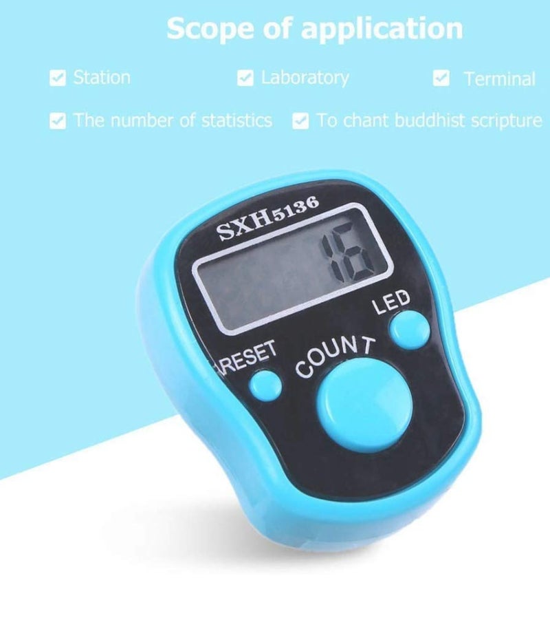 MADHAV Adjustable Finger Ring 5 Digit Electronic Digital Hand Tally Counter with Luminous LED Light Useful for Various Counting Purposes - (Random Color) (3) - Image 3