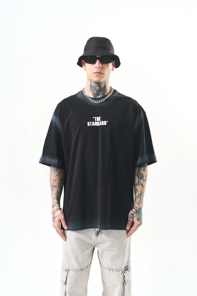 RESPIRE Men's The Standard Print Oversize T-Shirt, Black