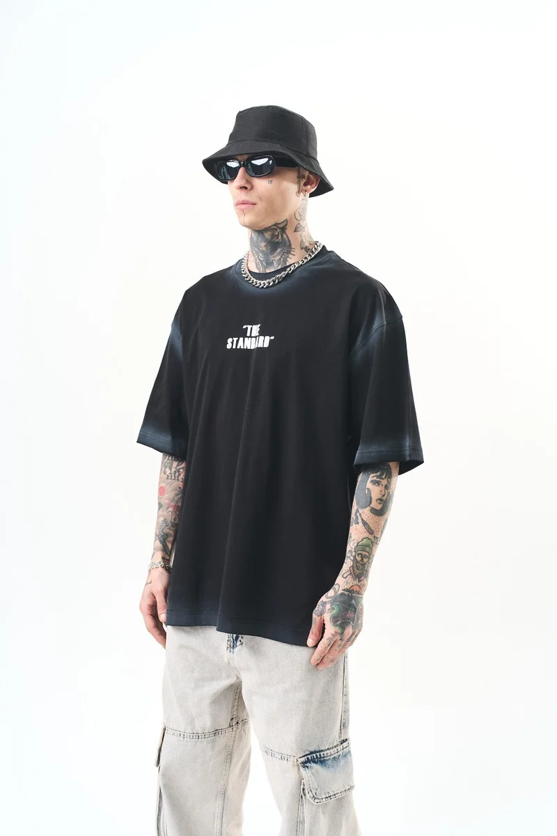 RESPIRE Men's The Standard Print Oversize T-Shirt, Black