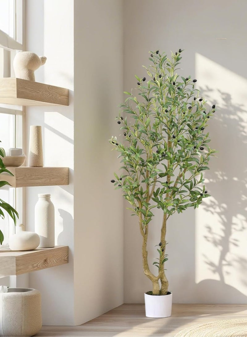 Zvezvia Artificial Olive Tree with Two Trunks – 1882 Dense Leaves & 96 Realistic Fruits, Easy Assembly & Low Maintenance, Available in 150cm / 180cm / 210cm - Image 5