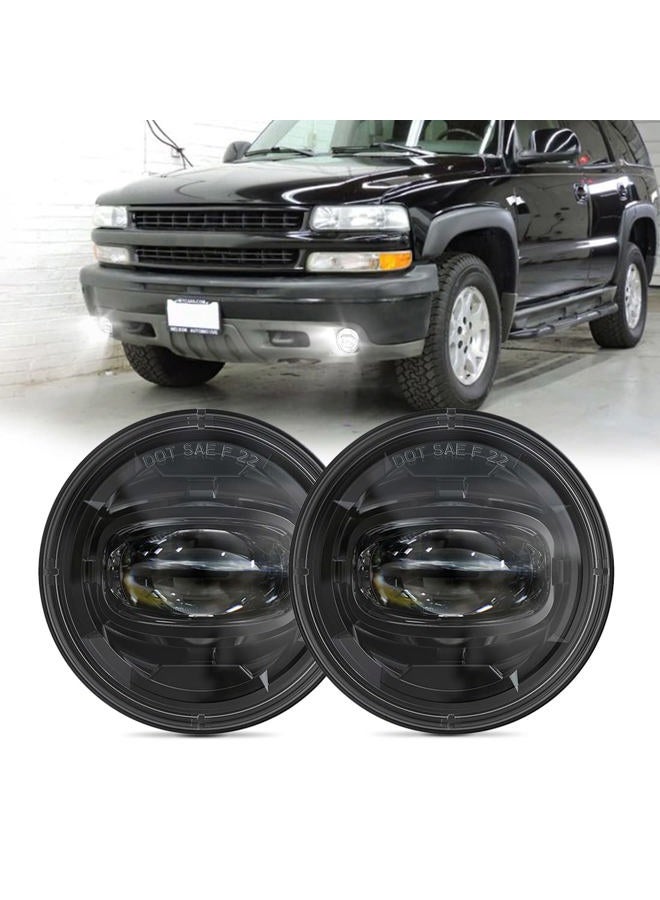 4X4FLSTC LED Fog Lights Assembly Replacement Compatible with 2001-2006 Chevy Tahoe Z71 and Suburban Z71 1500, 1994-2003 Pontiac Grand Prix, 2000-2005 Pontiac Sunfire DOT Approved Bumper Driving light - Image 1