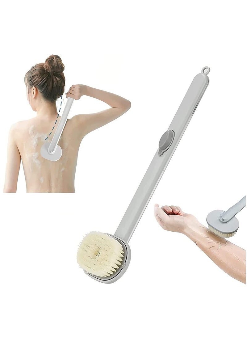 Long Handle Bath Massage Cleaning Brush with Soap Dispenser, Body Back Scrubber Storable Wash, Exfoliating Brush, - Image 1
