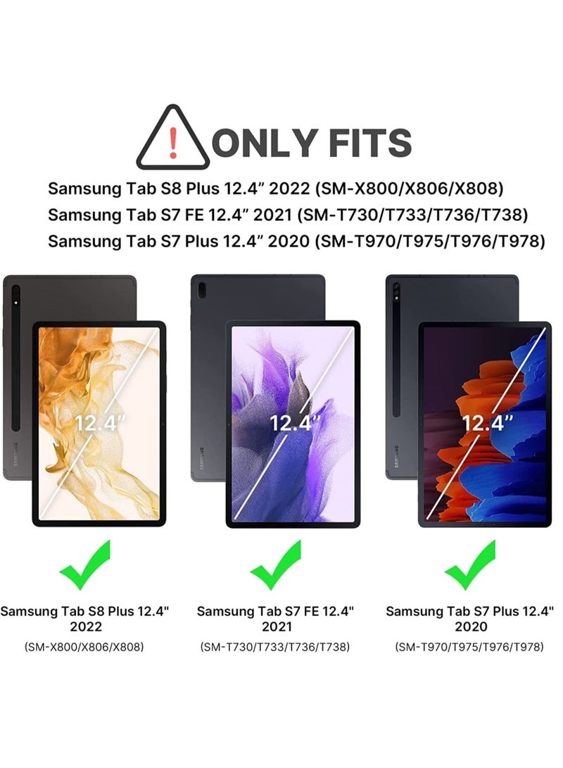 ELTRAZONE Keyboard Case for Samsung Galaxy Tab S7 FE 12.4" 2021 Smart Wireless Waterproof Detachable Magnetic Tablet - Image 2