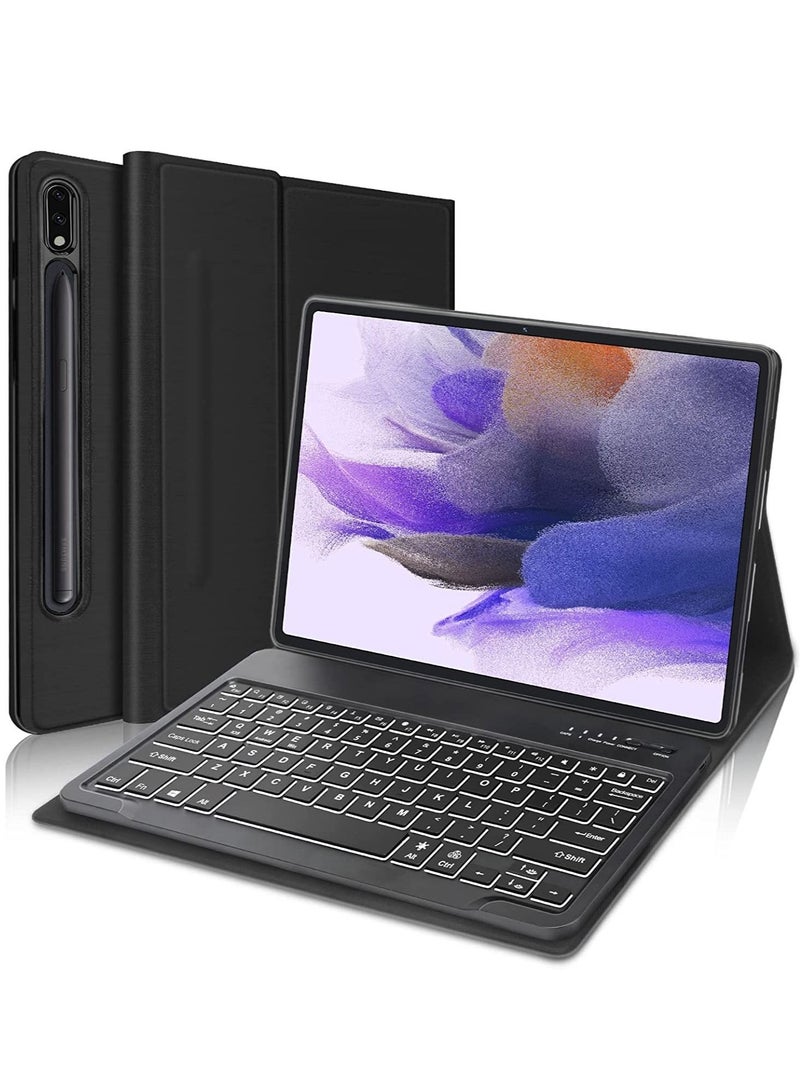 ELTRAZONE Keyboard Case for Samsung Galaxy Tab S7 FE 12.4" 2021 Smart Wireless Waterproof Detachable Magnetic Tablet - Image 1