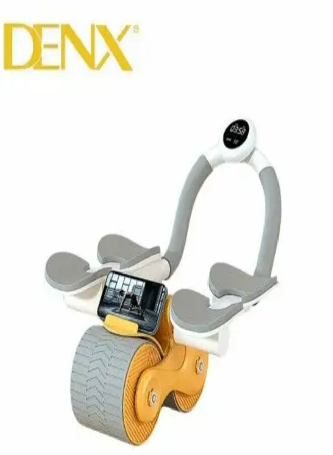 دينكس عجلة دوارة للبطن مع دعم للكوع والركبة وحامل هاتف للياقة البدنية المنزلية، متعددة الألوان