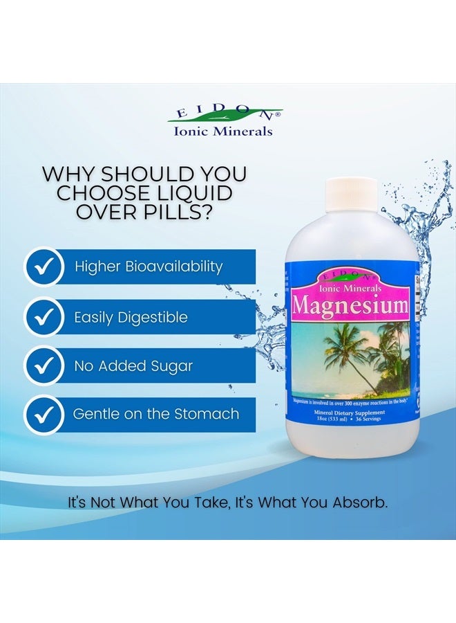 Eidon Ionic Minerals Liquid Magnesium Concentrate - Ionic Magnesium Drops Supplement for Adults, Men & Women, Supports Muscle Relaxation, Bioavailable, No Additives or Preservatives, 18 oz - Image 3