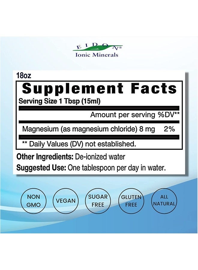 Eidon Ionic Minerals Liquid Magnesium Concentrate - Ionic Magnesium Drops Supplement for Adults, Men & Women, Supports Muscle Relaxation, Bioavailable, No Additives or Preservatives, 18 oz - Image 2