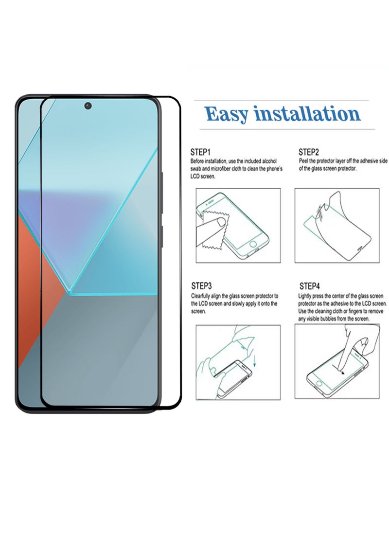 Generic - واقي شاشة Xiaomi Redmi Note 13 4G - واقي شاشة من الزجاج المقوى من الحافة إلى الحافة، شفافية عالية، لمسة دقيقة، مضاد للانفجار، حواف مقوسة ناعمة، تركيب سهل - Image 1