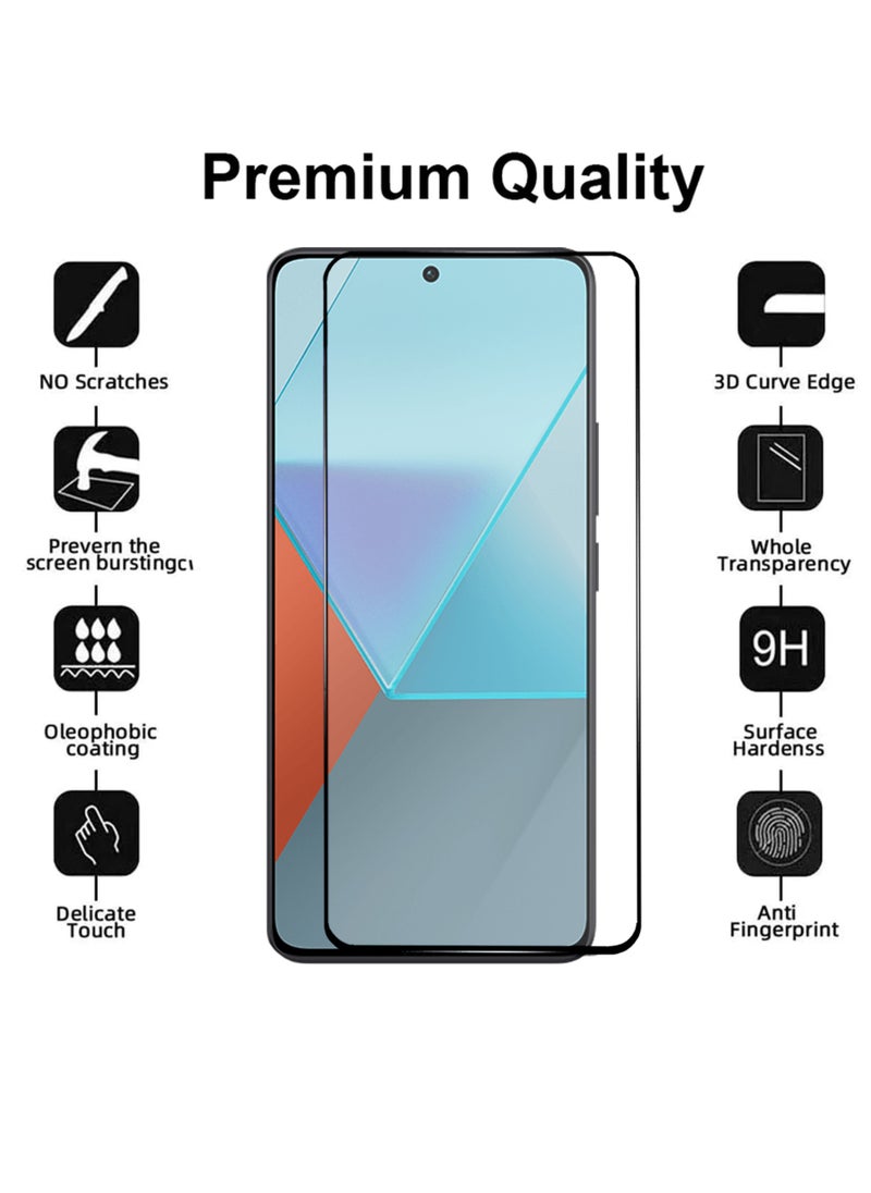 Generic - واقي شاشة Xiaomi Redmi Note 13 4G - واقي شاشة من الزجاج المقوى من الحافة إلى الحافة، شفافية عالية، لمسة دقيقة، مضاد للانفجار، حواف مقوسة ناعمة، تركيب سهل - Image 1