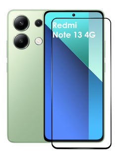 واقي شاشة Xiaomi Redmi Note 13 4G - واقي شاشة من الزجاج المقوى من الحافة إلى الحافة، شفافية عالية، لمسة دقيقة، مضاد للانفجار، حواف مقوسة ناعمة، تركيب سهل