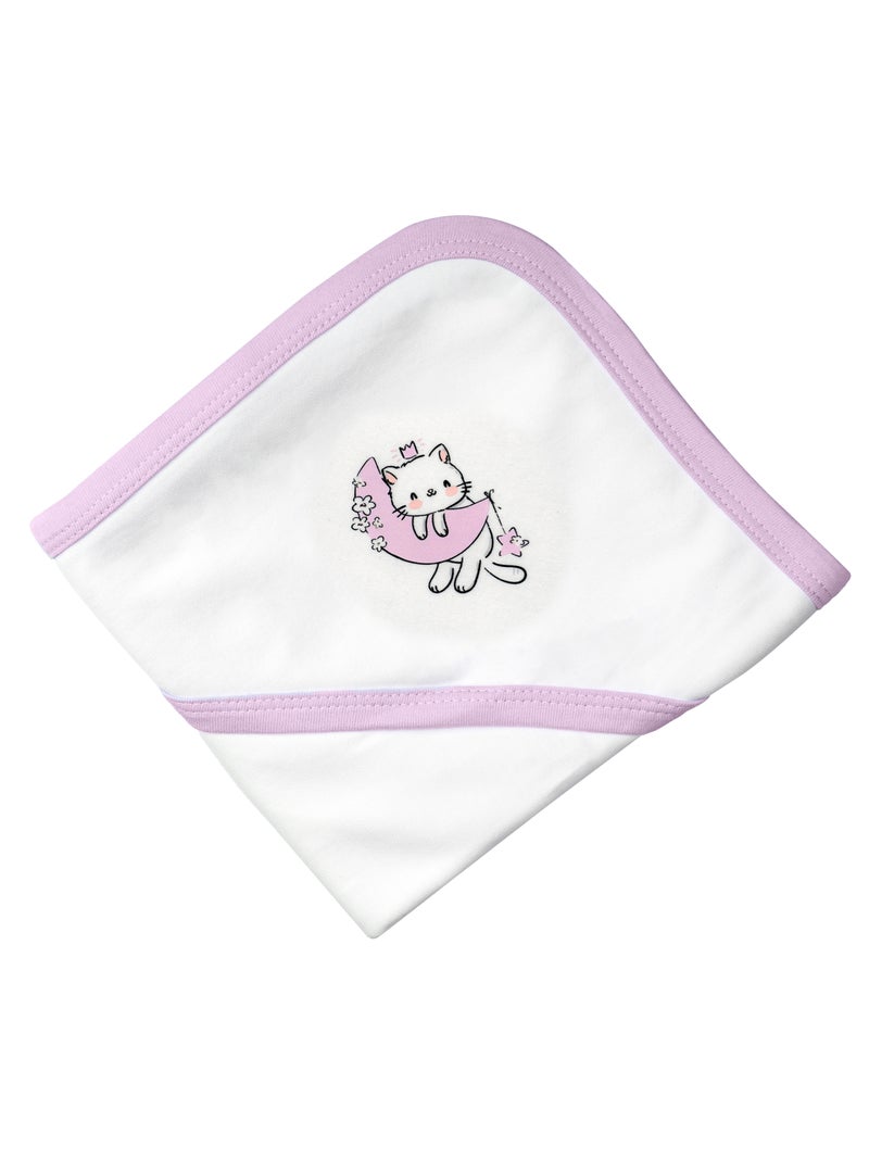 بابيز_بيسك بيبيز بيسك قماط / بطانية استقبال للمولود الجديد من القطن 100%, أرجواني - Image 5