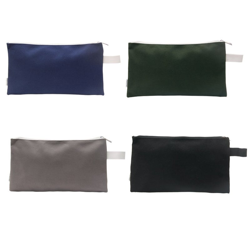 Augbunny 100% Cotton 16oz Heavy Duty Multi-purpose Canvas Zipper Tool Bag Organize Storage Pouch 4-pack - Image 2