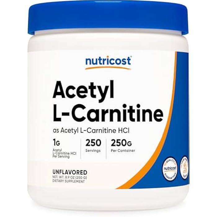 Nutricost Acetyl L-Carnitine (ALCAR) 250 Grams Powder - 1G Per Serving - 250 Servings - Image 1