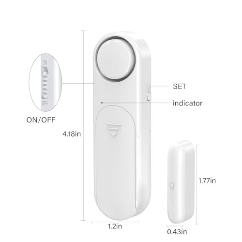 METAK Wireless Door Alarm When Opened with Remote (2 Pack), Window Sensor Alarms for Home Security, Kids Safety, Dementia, Sliding Glass Door, 120dB Burglar Alert for House Garage/Apartment/Business Entry - Image 2
