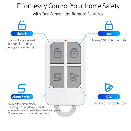 METAK Wireless Door Alarm When Opened with Remote (2 Pack), Window Sensor Alarms for Home Security, Kids Safety, Dementia, Sliding Glass Door, 120dB Burglar Alert for House Garage/Apartment/Business Entry - Image 3