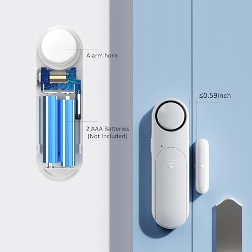 METAK Wireless Door Alarm When Opened with Remote (2 Pack), Window Sensor Alarms for Home Security, Kids Safety, Dementia, Sliding Glass Door, 120dB Burglar Alert for House Garage/Apartment/Business Entry - Image 4