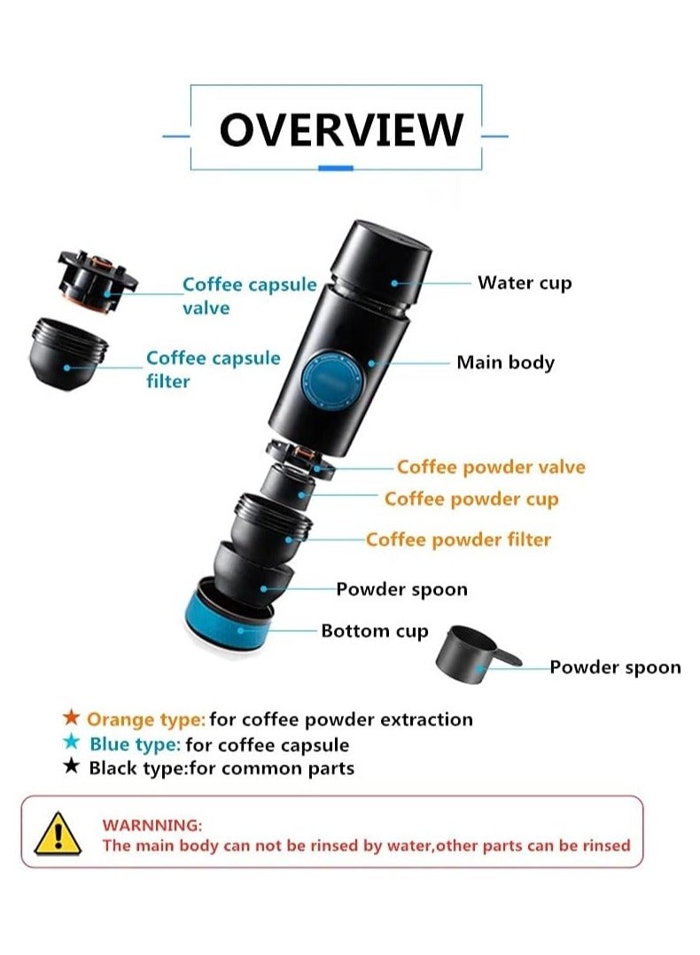 FIPKA 2 in 1 Capsule Ground Mini Espresso Portable Coffee Maker Hot and Cold Extraction - Image 4