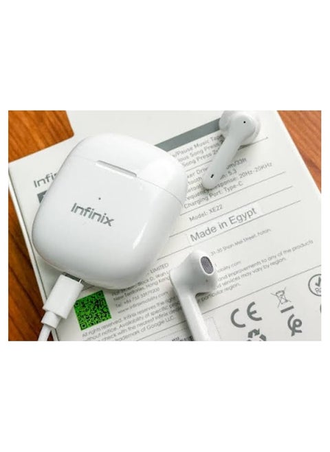 Get exceptional sound with the original Infinix XE 22 AirPods from Infinix Unique audio experience Elegant and comfortable design Noise cancellation feature 1 year warranty Works for 36 hours