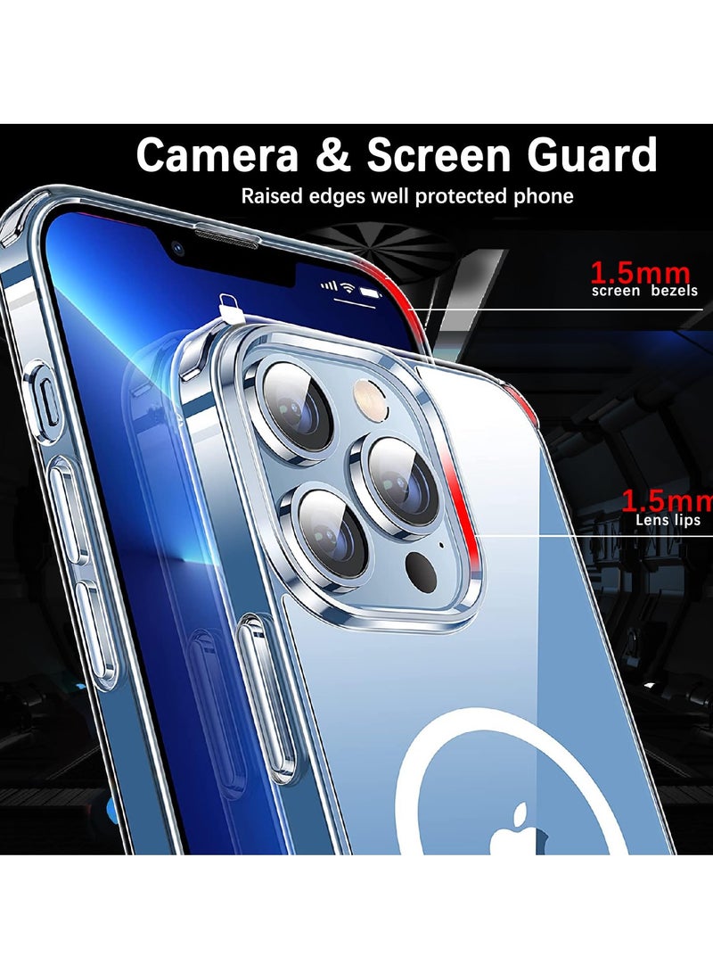 Magnetic Case Cover for iPhone 15 Pro Max, Compatible with MagSafe,Anti-Yellowing Crystal Clear Shockproof Protection Back Cover, Ultra Slim Strong Magnet Phone Shell Case for iPhone 15 Pro Max - Image 5
