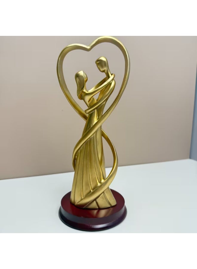 erorex 1pc Personalized Couple Statue - Custom Wedding/Anniversary/Valentine's Gift - Elegant Golden - Heart-Shaped Base - Romantic Home Decor - Resin Figurine - No Electricity Needed - Ideal for Living Room, Bedroom - Anniversary Wedding Wedding Gift for Couples - Romantic Keepsake for Wife, Husband, Boyfriend, Girlfriend - Elegant Tabletop or Shelf Decoration, Detailed Sculpture - Image 5