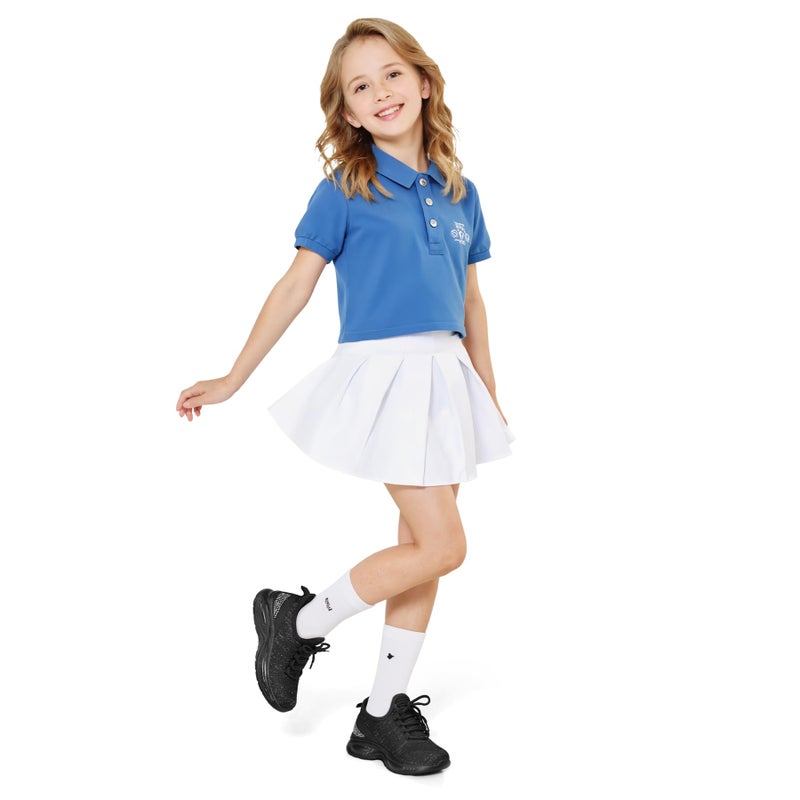 RUNSIDE Girls Lightweight Sneakers Kids Lace-up Tennis Running Shoes, Breathable Walking Shoes for Toddler/Little Kid/Big Kid Black/Rhinestones - Image 2