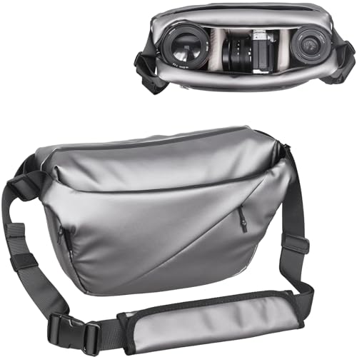 INNOREL 6L Camera Sling Bag,Crossbody Lightweight Camera Bag Waterproof Camera Case CB0635 Silver with Tripod Holder,DSLR/SLR/Mirrorless for Travel, Cycling, Work, Sport, Hiking, Gym - Image 1