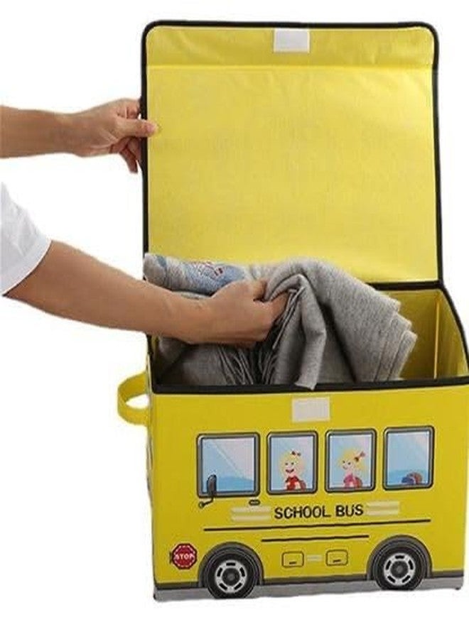 KitchDeco Kitch Deco™ Kids School Bus/Sitting Stool/Storage Box/Playing Toy Storage Box (Pack of1) (Red) - Image 4