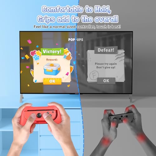 FASTSNAIL 4 Pack Grips Kit Compatible with Nintendo Switch for Joy Con, Wear-Resistant Grip Controller for Joy con & OLED Model with 12 Thumb Grip - Image 4