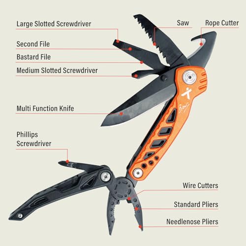 Bear Grylls Utility Tool by Bear Grylls, Multitool Pocket Knife For Camping, Hiking, EDC and Survival, with Bottle & Can Opener, Pliers, Screwdriver, Sheath - Black Oxide Finish, Medium - Image 3