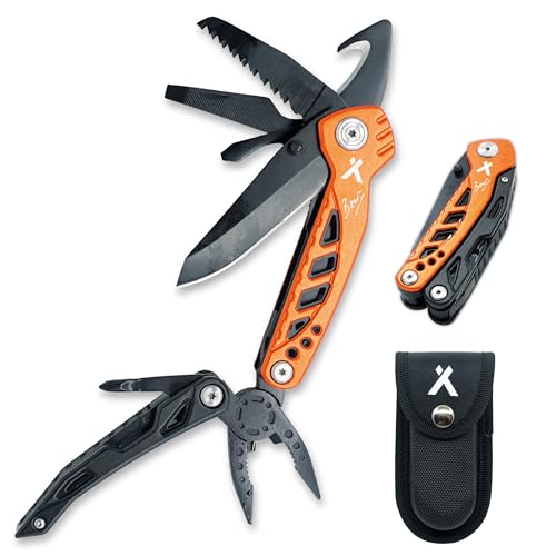 Bear Grylls Utility Tool by Bear Grylls, Multitool Pocket Knife For Camping, Hiking, EDC and Survival, with Bottle & Can Opener, Pliers, Screwdriver, Sheath - Black Oxide Finish, Medium - Image 1