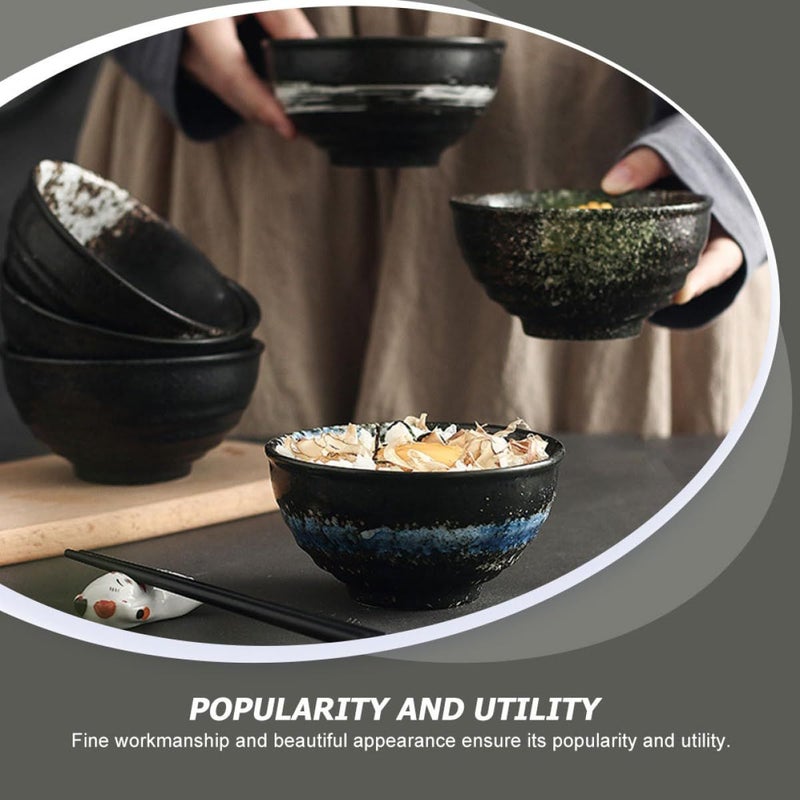 Vintage Ceramic Ramen Bowl Set Of 2 Microwave Safe Stoneware Japanese Soup Bowls - Image 5