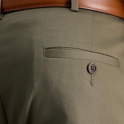 Haggar mens Premium No Iron Khaki Classic Fit Expandable Waist Flat Front Pant, Toast, 38x29 - Image 2
