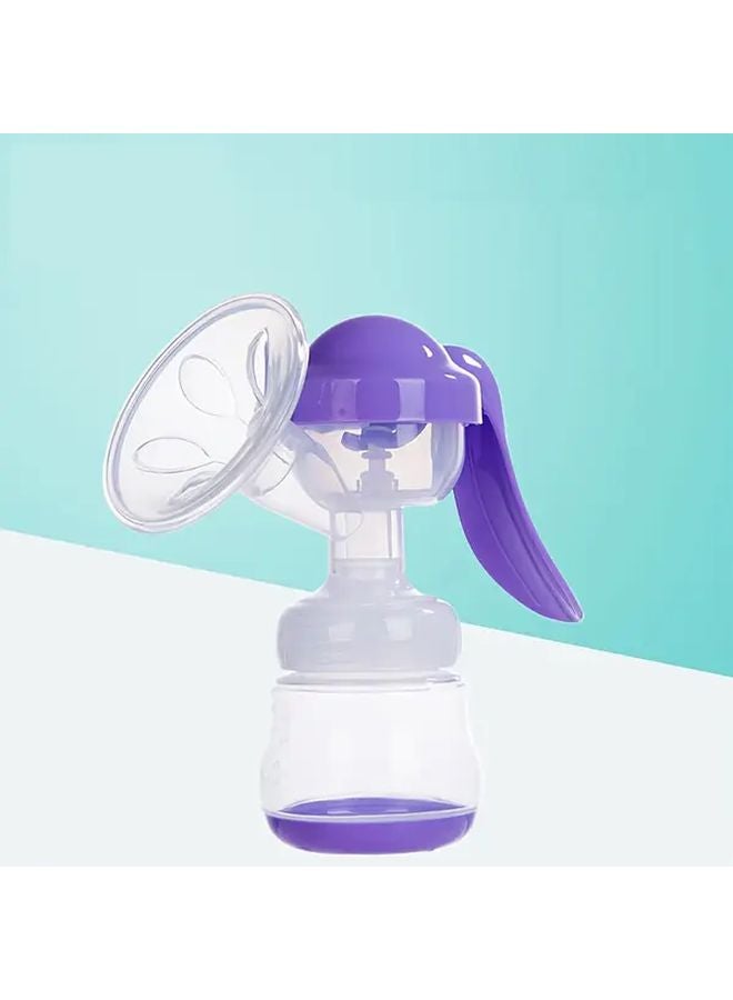 White Purple Manual Breast Pump Portable Lightweight Easy Clean Compact Design for Travel Home Use - Image 3