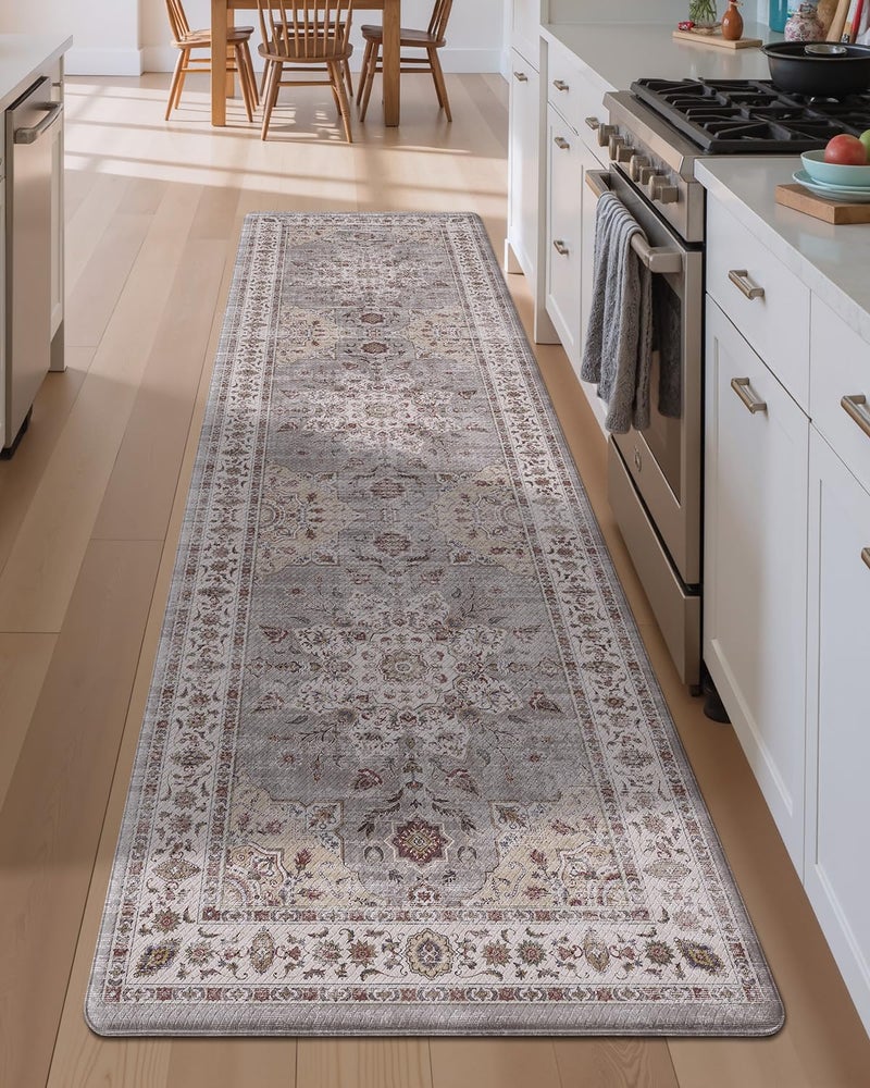 LUMI Anti Fatigue Kitchen Mat, Waterproof & Stain-Resistant Cushioned Standing Mat, Non-Slip Comfort Rug for Kitchen, Sink, Laundry, Home Office, 24" x 87", Grey - Image 5