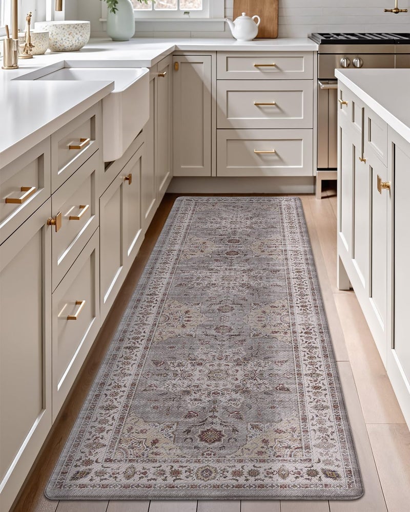 LUMI Anti Fatigue Kitchen Mat, Waterproof & Stain-Resistant Cushioned Standing Mat, Non-Slip Comfort Rug for Kitchen, Sink, Laundry, Home Office, 24" x 87", Grey - Image 4