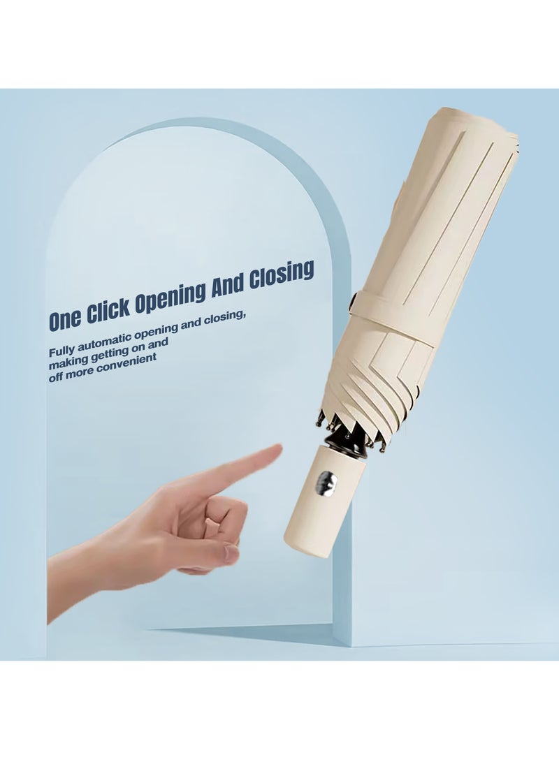 Auto Open Close Umbrella, 104cm Large Coverage, UPF 50 Sun Protection, 12-Rib Folding Windproof Design for Business, School, and Family Use - Image 5