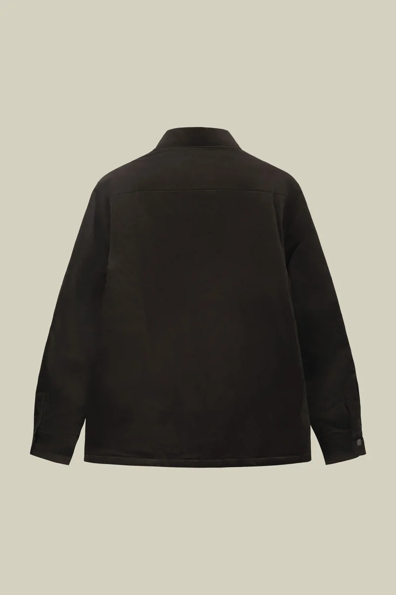 Doppelganger Brown Men's lightly padded regular fit jacket in textured velvet - DK Brown for Men | Best Price UAE