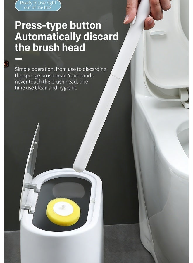ecoco Disposable Toilet Brush (Wall Mounted Toilet Brush+8 Ocean Fragrance Brush Heads), Household Brush Wall Mounted Dead Angle Cleaning Toilet Brush - Image 4