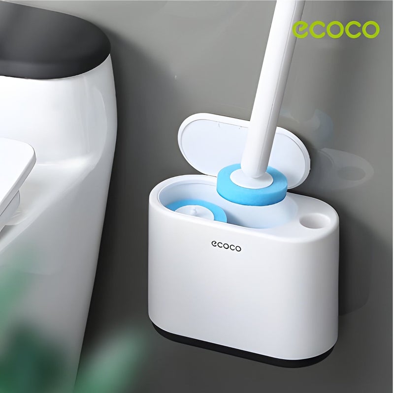 ecoco Disposable Toilet Brush (Wall Mounted Toilet Brush+8 Ocean Fragrance Brush Heads), Household Brush Wall Mounted Dead Angle Cleaning Toilet Brush - Image 2