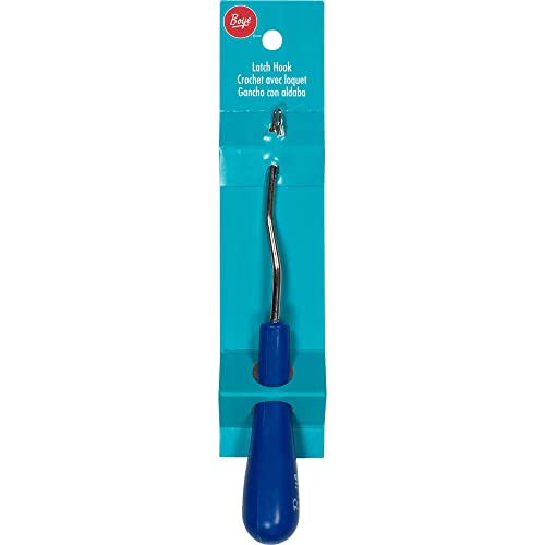 Boye Offset Ergonomic Latch Hook Tool Craft Accessory, 6.5" L, Blue - Image 1