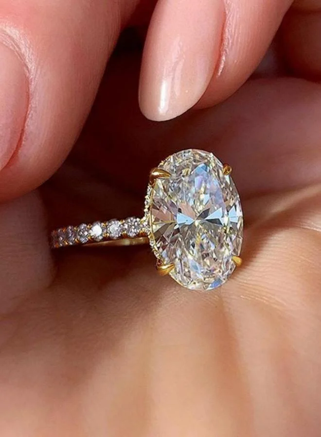 Take Two Embellished Ring with Oval Cut Stone
