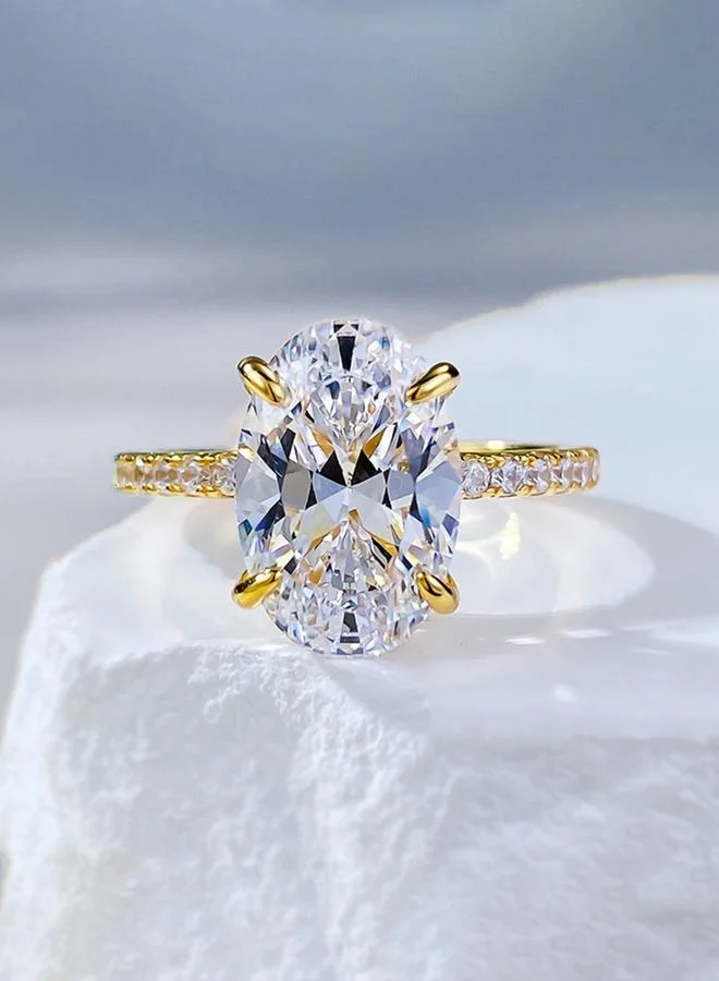 Take Two Embellished Ring with Oval Cut Stone
