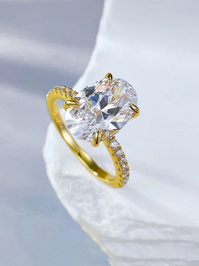 Styli  Embellished Ring with Oval Cut Stone for Women | Best Price UAE