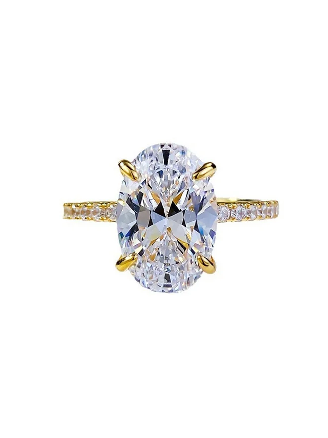 Styli  Embellished Ring with Oval Cut Stone for Women | Best Price UAE