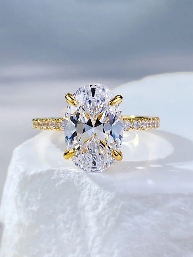 Styli  Embellished Ring with Oval Cut Stone for Women | Best Price UAE