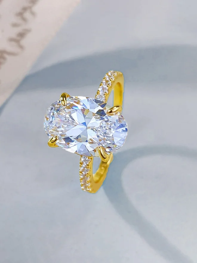 Styli  Embellished Ring with Oval Cut Stone for Women | Best Price UAE