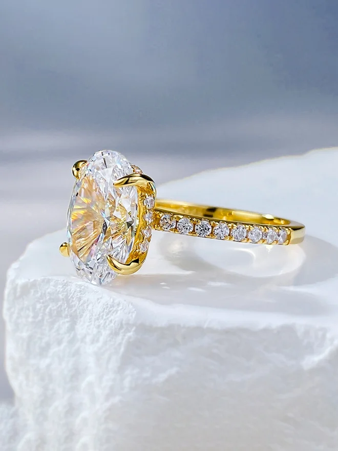 Styli  Embellished Ring with Oval Cut Stone for Women | Best Price UAE