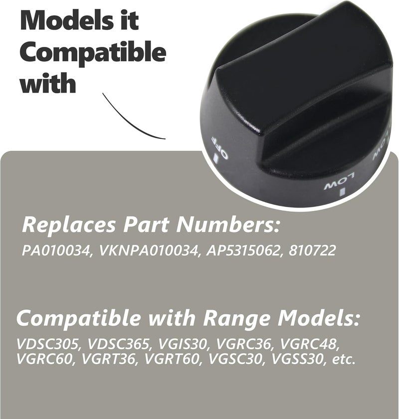 PA010034 قطع غيار لمقبض الموقد العلوي لمواقد الغاز Viking، مقبض التحكم متوافق مع VDSC305، VDSC365، VGIS30، VGRC36، VGRC48، VGRC60، VGRT36، VGRT60، VGSC30، VGSS30، 1 قطعة - Image 5