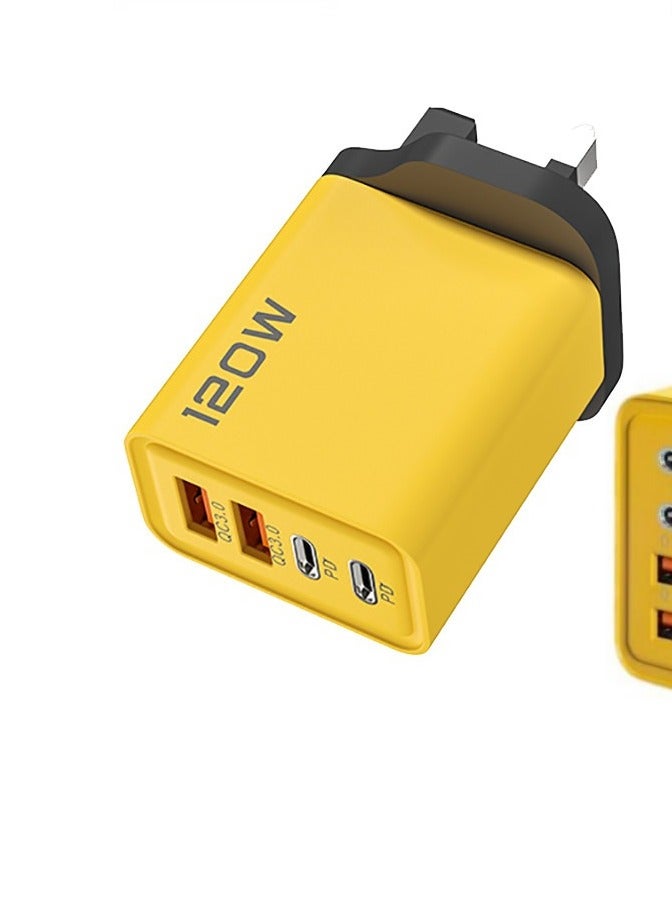 Original 120w Charger 2USB + 2PD super Charging Adapter For Iphone Samsung Huawei Oppo Vivo Xiaomi Realme OnePlus - Image 2